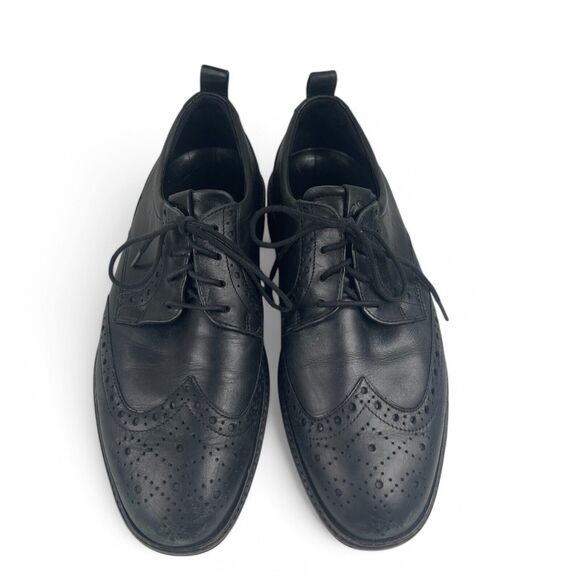 ECCO Hybrid Brogue Black Leather Oxford Wing Tip Black Sz 7 Brogue Comfort main image 9